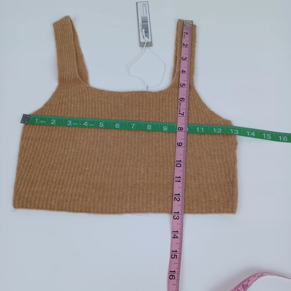 Everlane The Cozy Stretch Crop Tank Size S Women In Caramel  Wool Blend Preppy